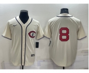 Men's Chicago Cubs #8 Andre Dawson Cream Turn Back the Clock Stitched MLB Cooperstown Collection Nike Jersey