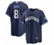 Men's Chicago Cubs #8 Ian Happ Nike City Connect Replica Player Navy Jersey