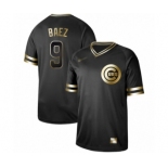 Men's Chicago Cubs #9 Javier Baez Authentic Black Gold Fashion Baseball Jersey