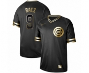 Men's Chicago Cubs #9 Javier Baez Authentic Black Gold Fashion Baseball Jersey