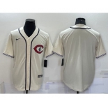 Men's Chicago Cubs Blank Cream Turn Back the Clock Stitched MLB Cooperstown Collection Nike Jersey