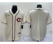 Men's Chicago Cubs Blank Cream Turn Back the Clock Stitched MLB Cooperstown Collection Nike Jersey