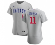 Men's Nike Chicago Cubs #11 Yu Darvish Gray Road 2020 Authentic Team Baseball Jersey