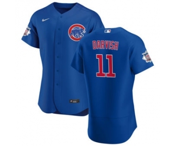 Men's Nike Chicago Cubs #11 Yu Darvish Royal Alternate 2020 Authentic Player Baseball Jersey