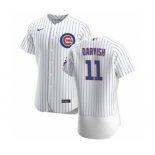 Men's Nike Chicago Cubs #11 Yu Darvish White Home 2020 Authentic Player Baseball Jersey