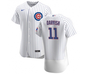 Men's Nike Chicago Cubs #11 Yu Darvish White Home 2020 Authentic Player Baseball Jersey