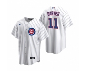 Men's Nike Chicago Cubs #11 Yu Darvish White Home Stitched Baseball Jersey