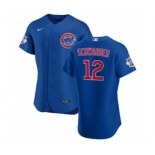 Men's Nike Chicago Cubs #12 Kyle Schwarber Royal Alternate 2020 Authentic Player Baseball Jersey