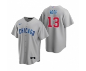 Men's Nike Chicago Cubs #13 David Bote Gray Road Stitched Baseball Jersey