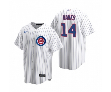 Men's Nike Chicago Cubs #14 Ernie Banks White Home Stitched Baseball Jersey