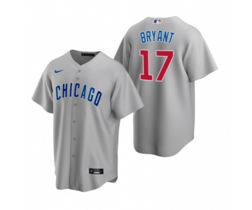 Men's Nike Chicago Cubs #17 Kris Bryant Gray Road Stitched Baseball Jersey