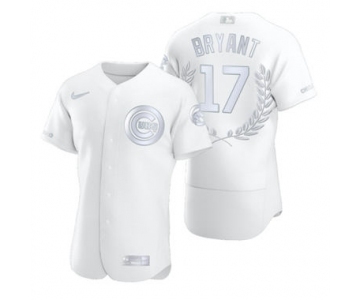 Men's Nike Chicago Cubs #17 Kris Bryant Platinum Baseball MVP Limited Player Edition Jersey