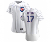 Men's Nike Chicago Cubs #17 Kris Bryant White Home 2020 Authentic Player Baseball Jersey