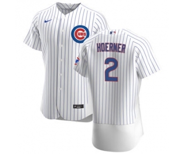 Men's Nike Chicago Cubs #2 Nico Hoerner White Home 2020 Authentic Player Baseball Jersey