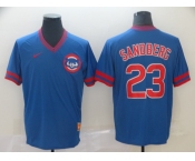 Men's Nike Chicago Cubs #23 Ryne Sandberg Blue Throwback MLB Jersey