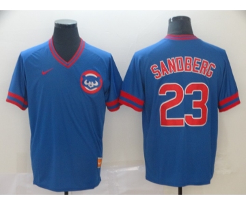 Men's Nike Chicago Cubs #23 Ryne Sandberg Blue Throwback MLB Jersey