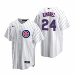 Men's Nike Chicago Cubs #24 Craig Kimbrel White Home Stitched Baseball Jersey