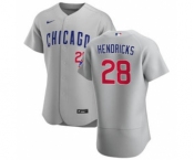 Men's Nike Chicago Cubs #28 Kyle Hendricks Gray Road 2020 Authentic Team Baseball Jersey