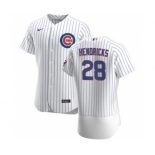 Men's Nike Chicago Cubs #28 Kyle Hendricks White Home 2020 Authentic Player Baseball Jersey