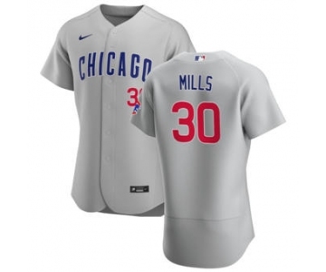 Men's Nike Chicago Cubs #30 Alec Mills Gray Road 2020 Authentic Team Baseball Jersey