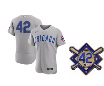 Men's Nike Chicago Cubs #42 Jackie Robinson Gray 2023 Authentic Team Baseball Jersey