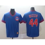 Men's Nike  Chicago Cubs #44 Anthony Rizzo Blue Throwback MLB Jersey