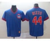 Men's Nike  Chicago Cubs #44 Anthony Rizzo Blue Throwback MLB Jersey