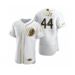 Men's Nike Chicago Cubs #44 Anthony Rizzo White 2020 Authentic Golden Edition Baseball Jersey