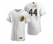 Men's Nike Chicago Cubs #44 Anthony Rizzo White 2020 Authentic Golden Edition Baseball Jersey