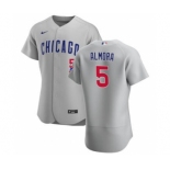 Men's Nike Chicago Cubs #5 Albert Almora Jr. Gray Road 2020 Authentic Team Baseball Jersey