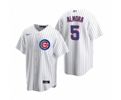 Men's Nike Chicago Cubs #5 Albert Almora Jr White Home Stitched Baseball Jersey