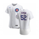 Men's Nike Chicago Cubs #52 Ryan Tepera White Home 2020 Authentic Player Baseball Jersey