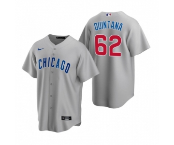 Men's Nike Chicago Cubs #62 Jose Quintana Gray Road Stitched Baseball Jersey