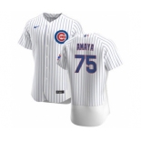 Men's Nike Chicago Cubs #75 Miguel Amaya White Home 2020 Authentic Player Baseball Jersey