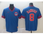 Men's Nike Chicago Cubs #8 Andre Dawson Blue Throwback MLB Jersey