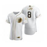 Men's Nike Chicago Cubs #8 Andre Dawson White 2020 Authentic Golden Edition Baseball Jersey