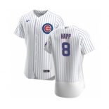 Men's Nike Chicago Cubs #8 Ian Happ White Home 2020 Authentic Player Baseball Jersey