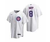 Men's Nike Chicago Cubs #8 Ian Happ White Home Stitched Baseball Jersey