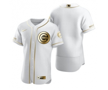 Men's Nike Chicago Cubs Blank White 2020 Authentic Golden Edition Baseball Jersey