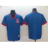 Men's Nike  Chicago Cubs blank Blue Throwback MLB Jersey