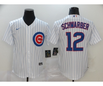 Nike Men's Chicago Cubs  #12 Kyle Schwarber White Authentic Cool Base Baseball Jersey