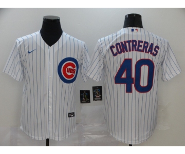 Nike Men's Chicago Cubs #40 Willson Contreras White Authentic Cool Base Baseball Jersey