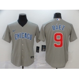 Nike Men's Chicago Cubs #9 Javier Baez Replica Grey Home Cool Base Baseball Jersey