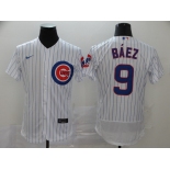 Nike Men's Chicago Cubs #9 Javier Baez White Home Flex Base Authentic Collection Baseball Jersey