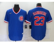 Nike Men's Mitchell and Ness Chicago Cubs #23 Ryne Sandberg Authentic Blue Throwback MLB Jersey