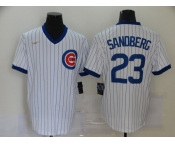 Nike Men's Mitchell and Ness Chicago Cubs #23 Ryne Sandberg Authentic White Throwback MLB Jersey