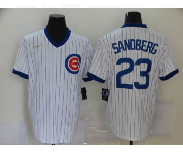 Nike Men's Mitchell and Ness Chicago Cubs #23 Ryne Sandberg Authentic White Throwback MLB Jersey