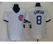 Nike Men's Mitchell and Ness Chicago Cubs #8 Andre Dawson Authentic White Throwback MLB Jersey