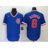 Nike Men's Mitchell and Ness Chicago Cubs#8 Andre Dawson Authentic Blue Throwback MLB Jersey