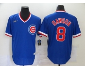 Nike Men's Mitchell and Ness Chicago Cubs#8 Andre Dawson Authentic Blue Throwback MLB Jersey